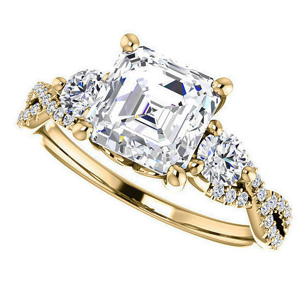 Asscher Infinity Style Engagement Ring