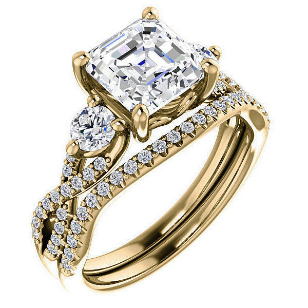Asscher Infinity Style Engagement Ring