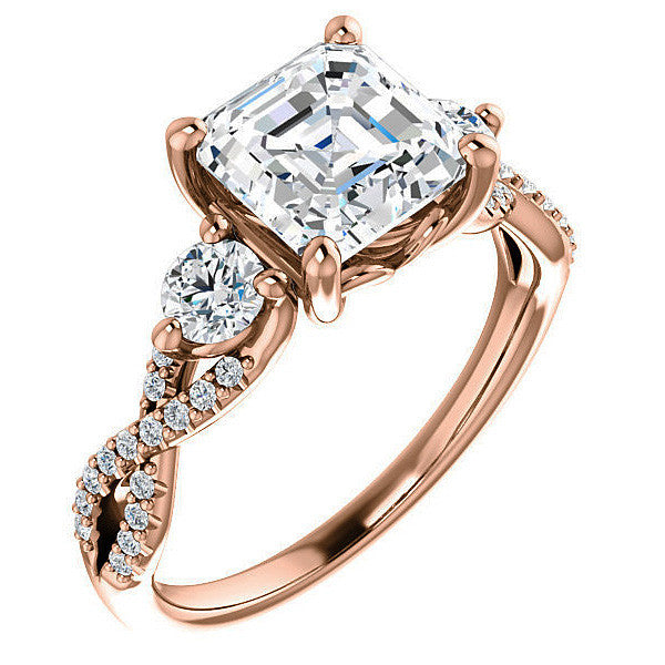 Asscher Infinity Style Engagement Ring