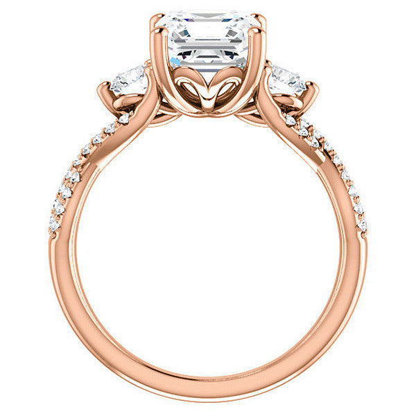 Asscher Infinity Style Engagement Ring