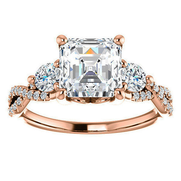 Asscher Infinity Style Engagement Ring