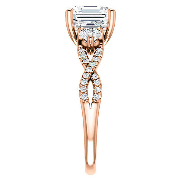 Asscher Infinity Style Engagement Ring