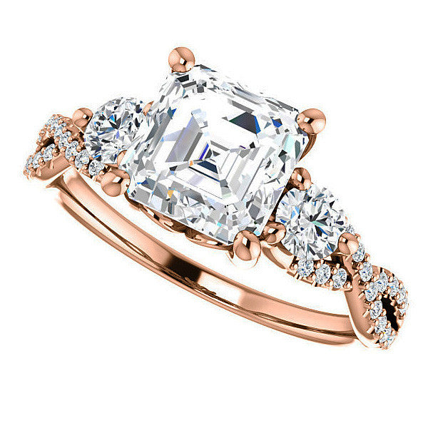 Asscher Infinity Style Engagement Ring