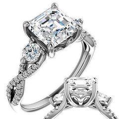 Asscher Infinity Style Engagement Ring