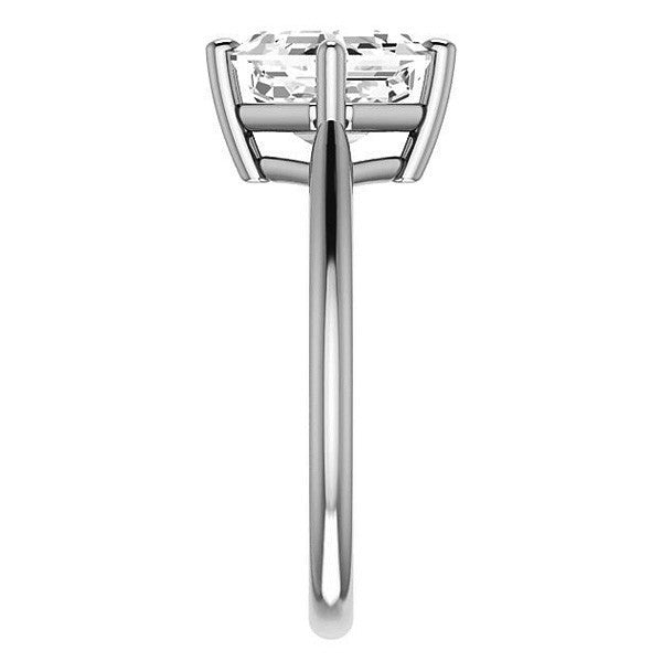 Asscher Moissanite Kite Orientated Solitaire Ring