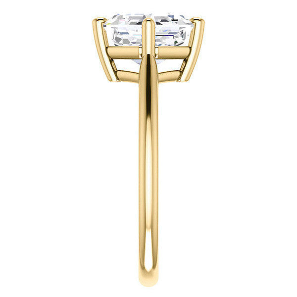 Asscher Moissanite Kite Orientated Solitaire Ring
