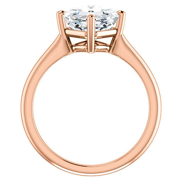 Asscher Moissanite Kite Orientated Solitaire Ring