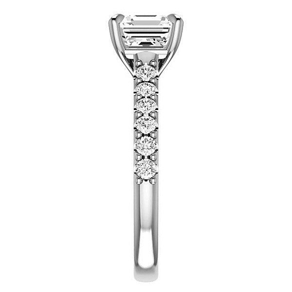 Asscher shaped Moissanite Engagement Ring