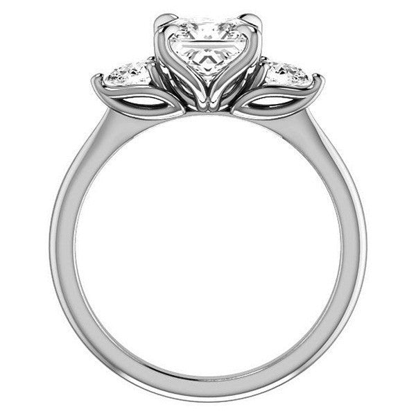 Asscher and Pear Moissanite Engagement Ring