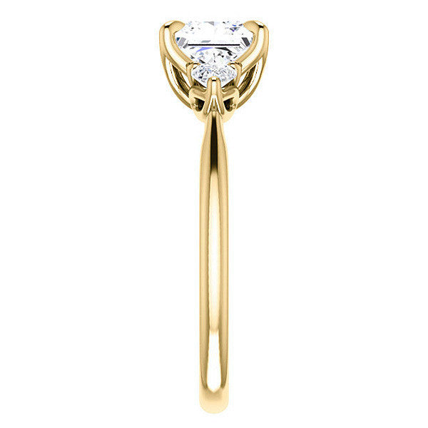 Asscher and Pear Moissanite Engagement Ring