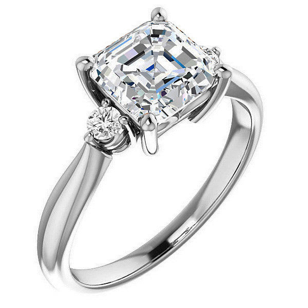 Asscher Moissanite Engagement Ring