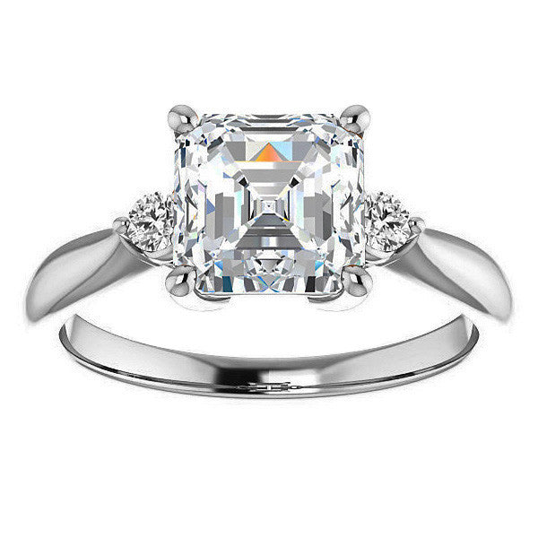 Asscher Moissanite Engagement Ring