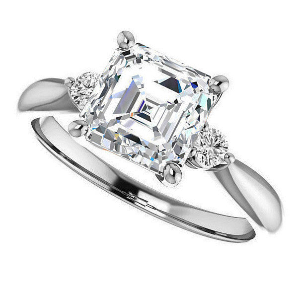 Asscher Moissanite Engagement Ring