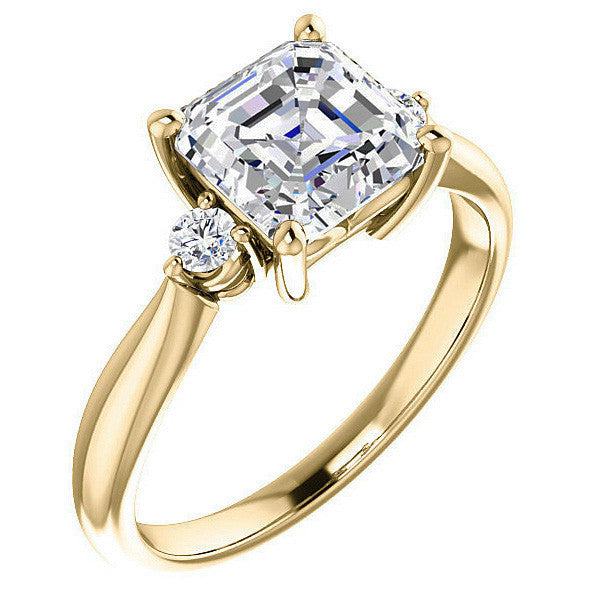 Asscher Moissanite Engagement Ring