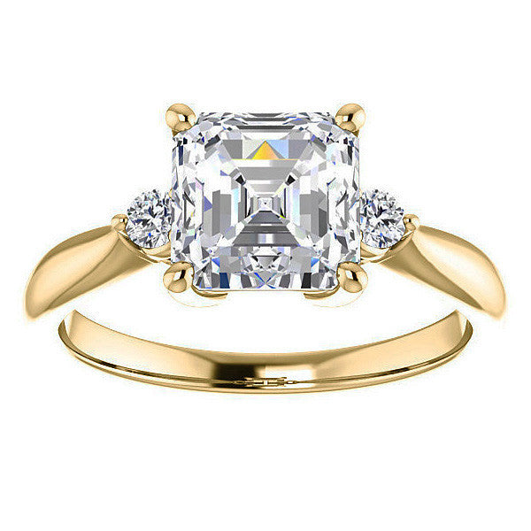 Asscher Moissanite Engagement Ring