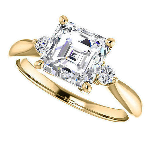 Asscher Moissanite Engagement Ring