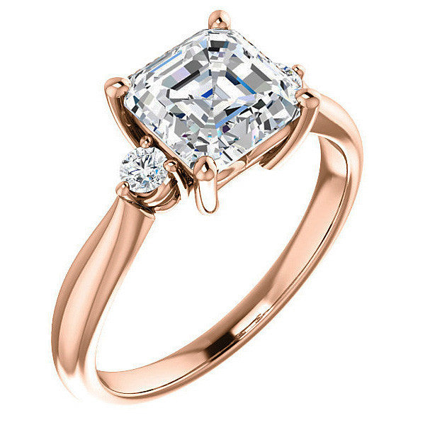 Asscher Moissanite Engagement Ring