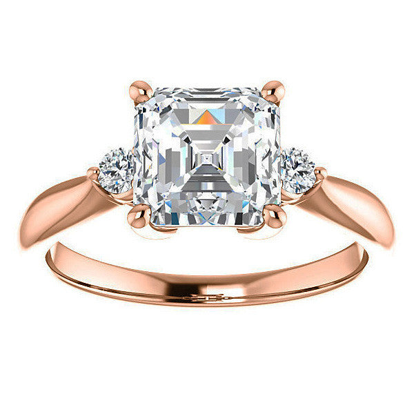 Asscher Moissanite Engagement Ring