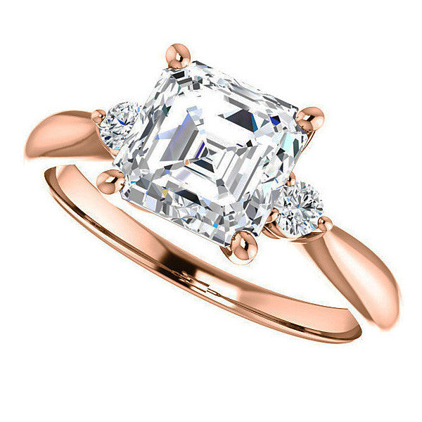 Asscher Moissanite Engagement Ring