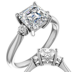Asscher Moissanite Engagement Ring