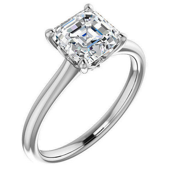 Asscher Moissanite Solitaire Ring