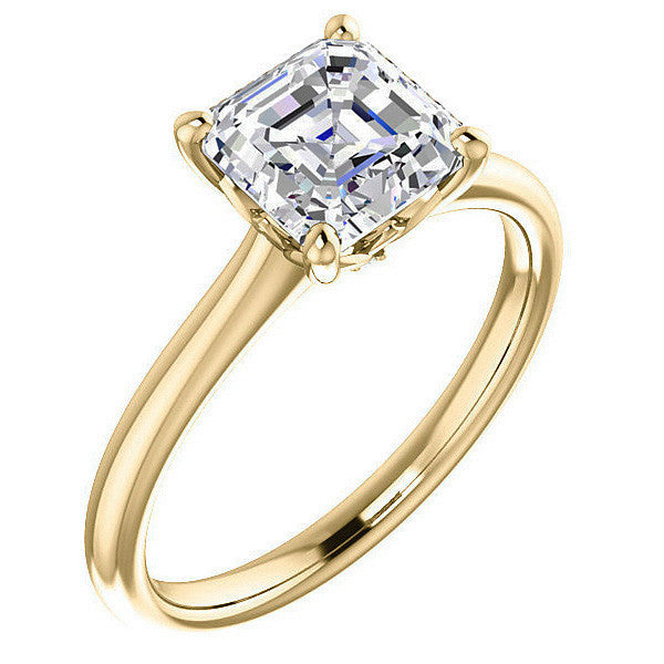 Asscher Moissanite Solitaire Ring