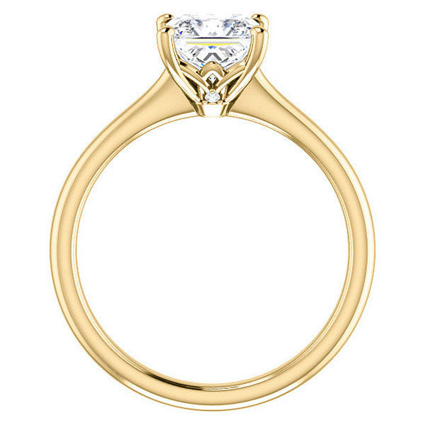 Asscher Moissanite Solitaire Ring