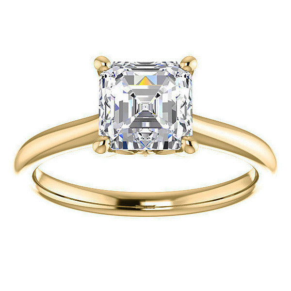 Asscher Moissanite Solitaire Ring
