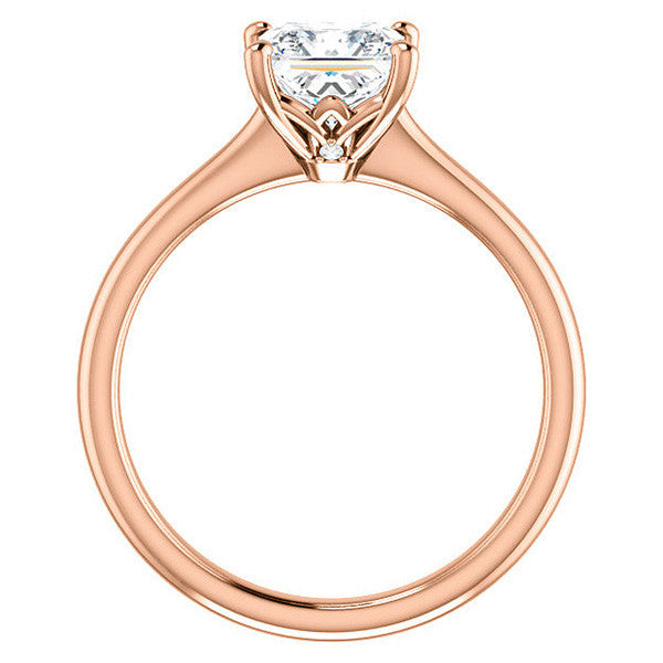 Asscher Moissanite Solitaire Ring