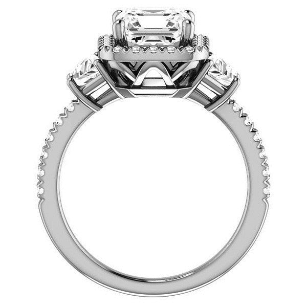 Asscher Three Stone style Engagement Ring