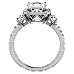 Asscher Three Stone style Engagement Ring