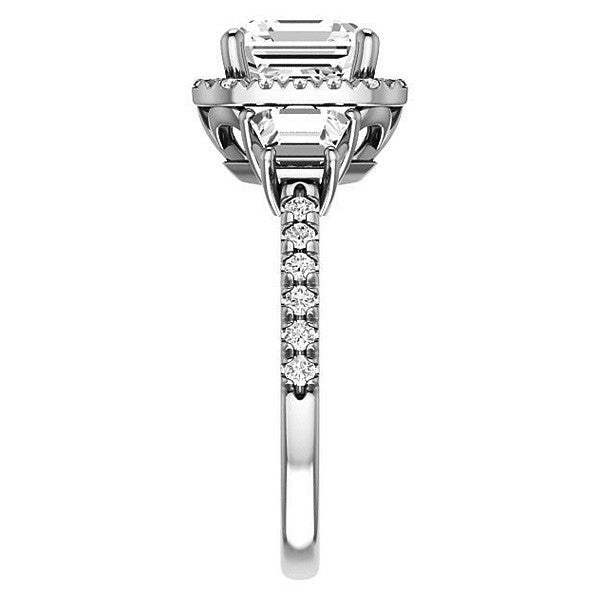 Asscher Three Stone style Engagement Ring