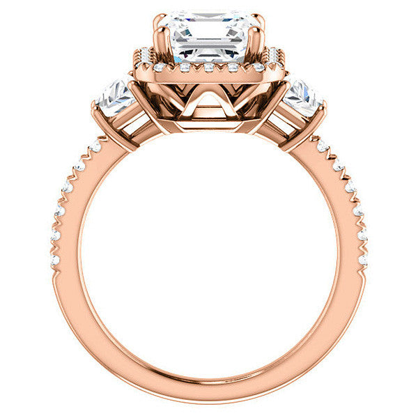 Asscher Three Stone style Engagement Ring