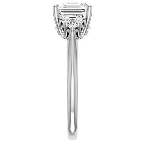 Asscher Cut Cathedral Solitaire Ring