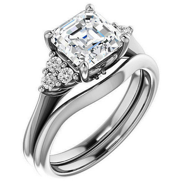 Asscher Cut Cathedral Solitaire Ring