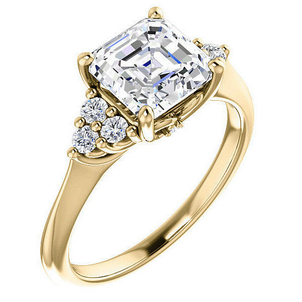 Asscher Cut Cathedral Solitaire Ring