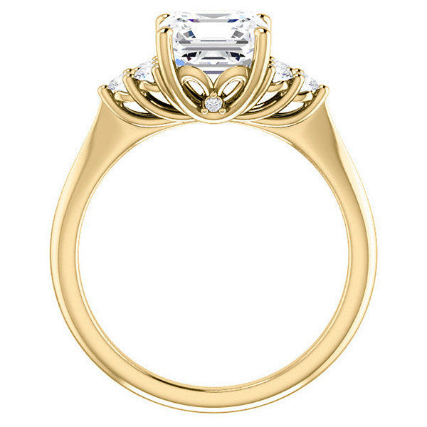 Asscher Cut Cathedral Solitaire Ring