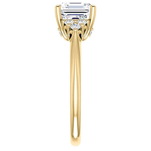 Asscher Cut Cathedral Solitaire Ring