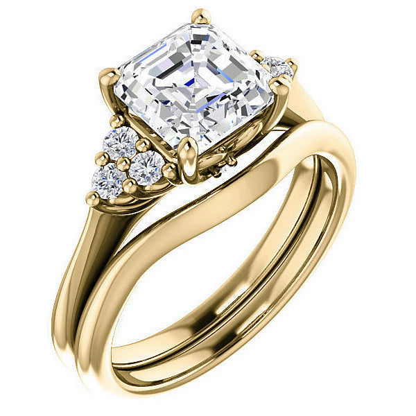 Asscher Cut Cathedral Solitaire Ring