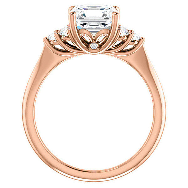 Asscher Cut Cathedral Solitaire Ring