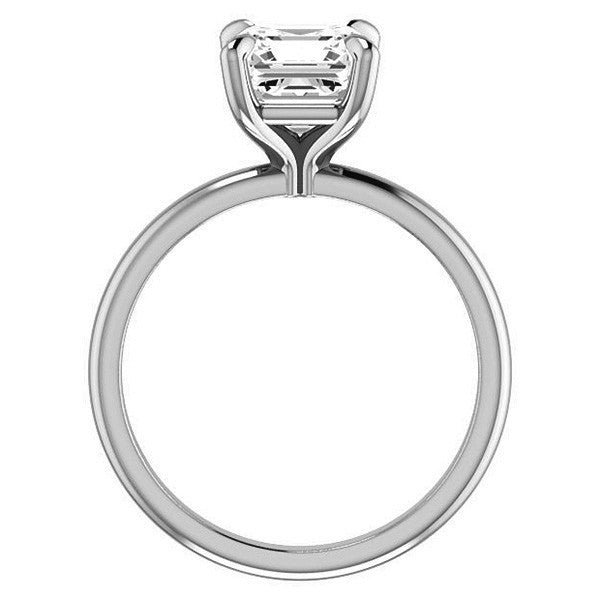 Asscher Moissanite Solitaire Ring