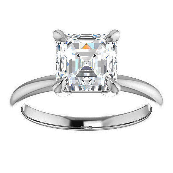 Asscher Moissanite Solitaire Ring