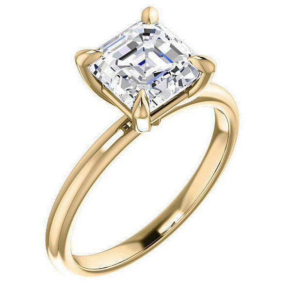 Asscher Moissanite Solitaire Ring