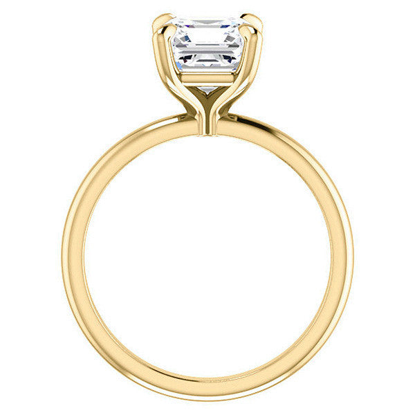 Asscher Moissanite Solitaire Ring