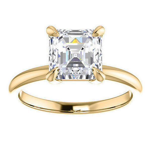 Asscher Moissanite Solitaire Ring