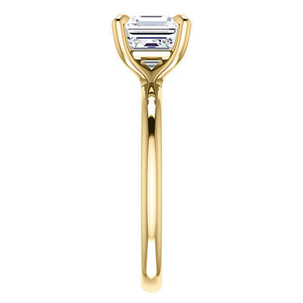 Asscher Moissanite Solitaire Ring