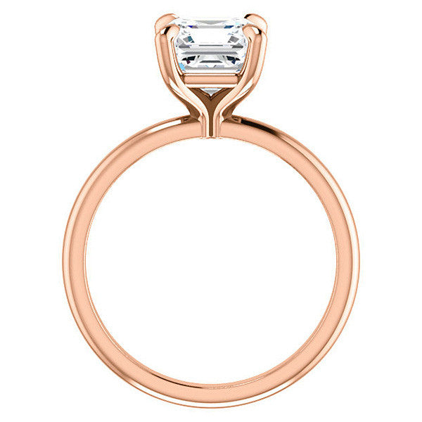 Asscher Moissanite Solitaire Ring