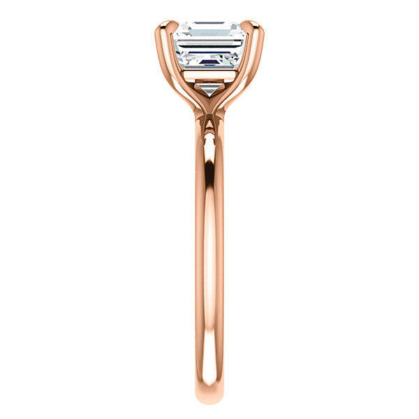 Asscher Moissanite Solitaire Ring