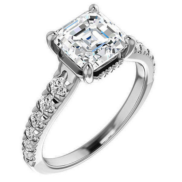 Asscher cut Moissanite Engagement Ring