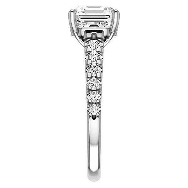 Asscher cut Moissanite Engagement Ring